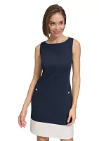 Women's Color Block A-line Pocket Dress