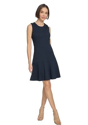 Women's Basket Knit Sleeveless Fit and Flare Dress