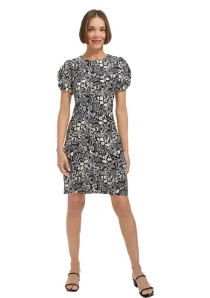 Women's Puff Sleeve Paisley Dress