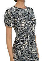 Women's Puff Sleeve Paisley Dress