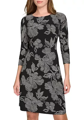 Women's Abstract Printed Jersey Shift Dress