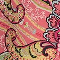 Women's 3/4 Tie Sleeve Paisley Jersey Shift Dress