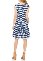 Women's Tie Dye Flounce Hem Dress