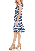 Women's Tie Dye Flounce Hem Dress