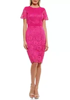 THE LIMITED Short Sleeve Lace Scallop Edge Sheath Dress