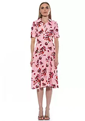 Alexia Admor Emery Collared Fit and Flare Dress