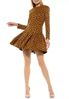 Alexia Admor Women's Long Sleeve Leopard Print Dress