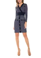 Alexia Admor Women's Xena Long Sleeve Contrast Dress