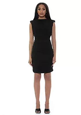 Alexia Admor Chantria Draped Mockneck Sleeveless Dress