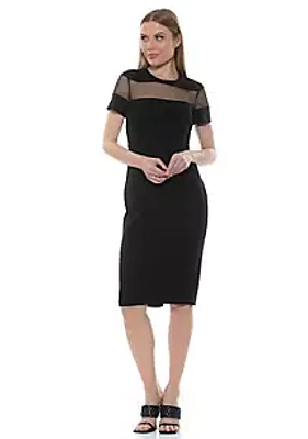 Alexia Admor Everleigh Illusion Neck Midi Dress