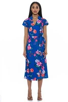 Paris Surplice Wrap Midi Dress