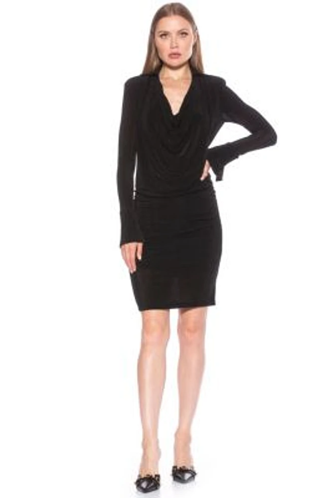 Rosalie Front Draped Collar Shift Dress