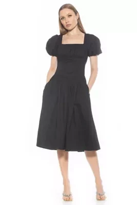 Jessi Portrait Neck Midi Dress