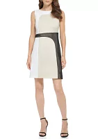 Women's Sleeveless Color Block A-Line Dress