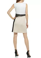 Women's Sleeveless Color Block A-Line Dress