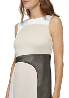 Women's Sleeveless Color Block A-Line Dress