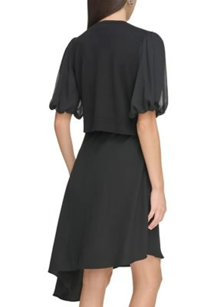 Women's Puff Sleeve Chiffon Shrug