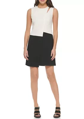 Women's Sleeveless Abstract Detail Sheath Dress