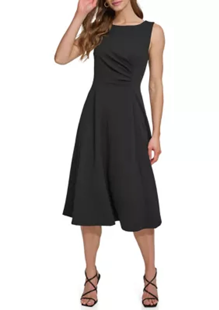 Women's Sleeveless Solid Crepe Dress