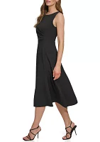 Women's Sleeveless Solid Crepe Dress