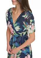 Women's Tie Waist Floral Printed Dress