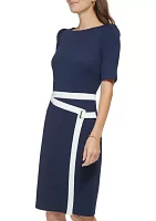 Women's Color Blocked Solid Sheath Dress