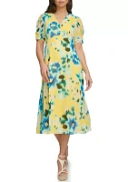 Women's Abstract Printed Chiffon A-Line Dress