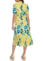 Women's Abstract Printed Chiffon A-Line Dress