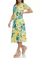 Women's Abstract Printed Chiffon A-Line Dress