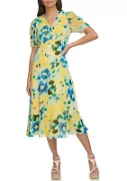 Women's Abstract Printed Chiffon A-Line Dress