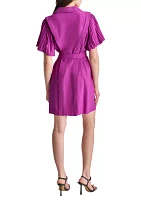 Women's Short Sleeve Collar Shirtdress