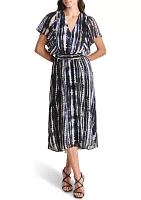 Women's Printed Chiffon Fit and Flare Dress