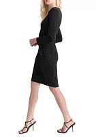 Women's Sparkle Solid Sheath Dress