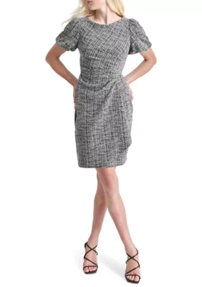 Women's Printed Side Ruched Sheath Dress