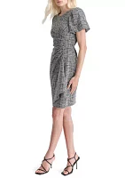 Women's Printed Side Ruched Sheath Dress