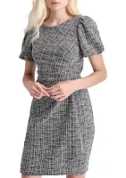 Women's Printed Side Ruched Sheath Dress