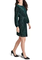 Women's Side Scrunched Printed A-Line Dress