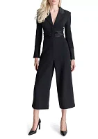 Women's Long Sleeve Collar Solid Jumpsuit