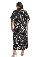 Plus Abstract Printed Shirtdress