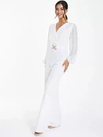 Chiffon Buckle Palzzo Jumpsuit