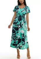 Short sleeve flutter maxi dress