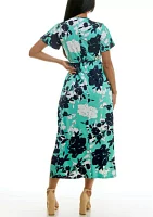 Short sleeve flutter maxi dress