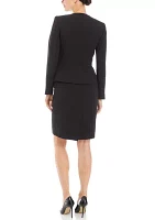 Women's Cardigan Jacket With Waist Seam and Sheath Dress Set