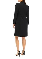 Women's Long Coat and Basic Sheath Dress Set