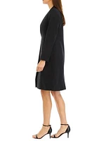 Women's Long Coat and Basic Sheath Dress Set