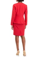 Women's Petite Jacket With Peplum and Basic Sheath Dress Set