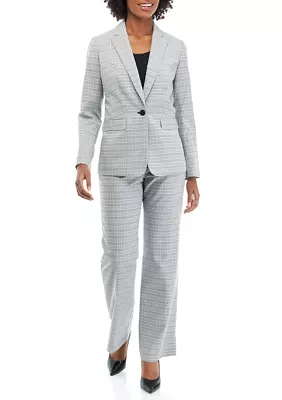 Women's Plaid Combo One Button Jacket and Kate Pant Set