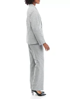 Women's Plaid Combo One Button Jacket and Kate Pant Set