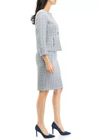 Women's Tweed Four Button Jacket and Slim Skirt Set