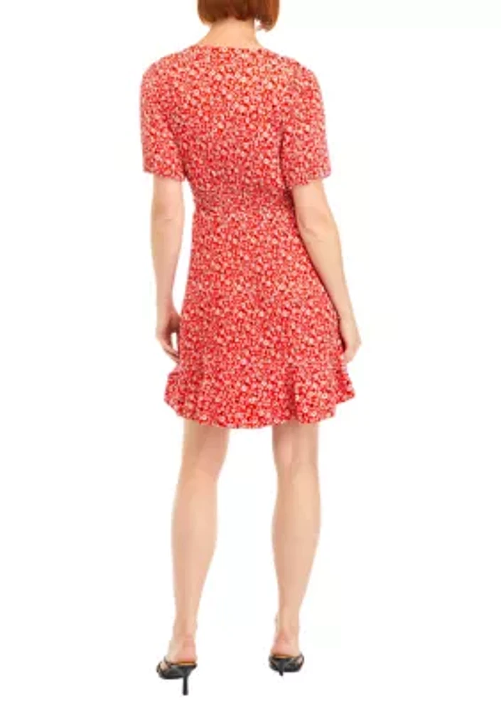 Women's Puff Sleeve Printed Dress